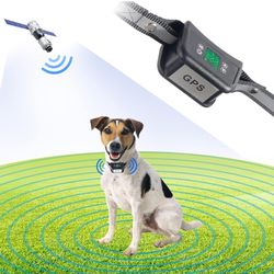 Wireless Dog Fence GPS Pet Containment System, Dog Fence Electric GPS Wireless with Rechargeable Training Collar, Range Up to 3281 FT, Harmless and Su
