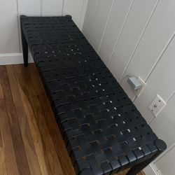 Black Leather Bench