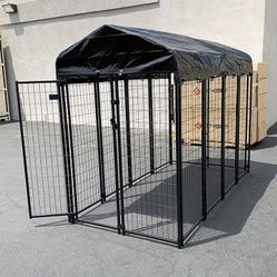 BRAND NEW $260 Large Heavy Duty Kennel with Cover (8 x 4 x 6 FT) Dog Cage Crate Pet Playpen 