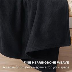 KING Size Black Blanket 100% Cotton