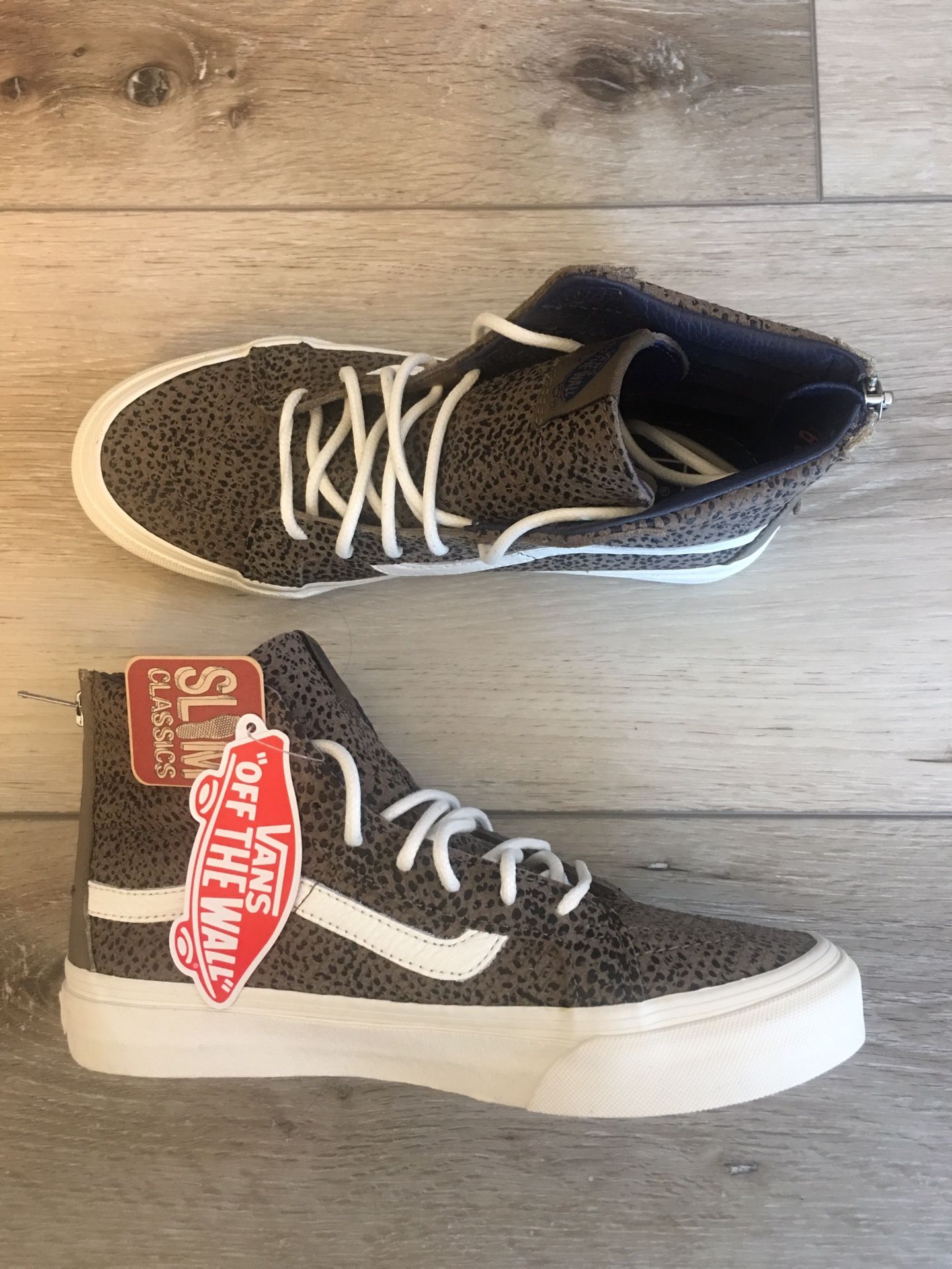 Zipper Snake Print High Top Sneakers New VANS Sk8 Hi Slim ZIP Shoe