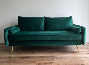 Free 70" Green Velvet Sofa in very good condition- Wayfair