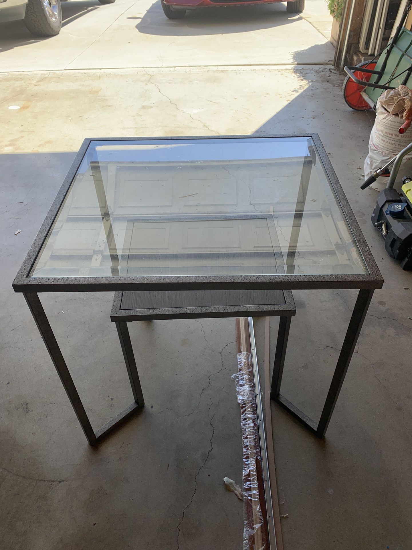 Glass And Metal Coffee And End Table