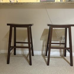 Wood Bar Stools (3)