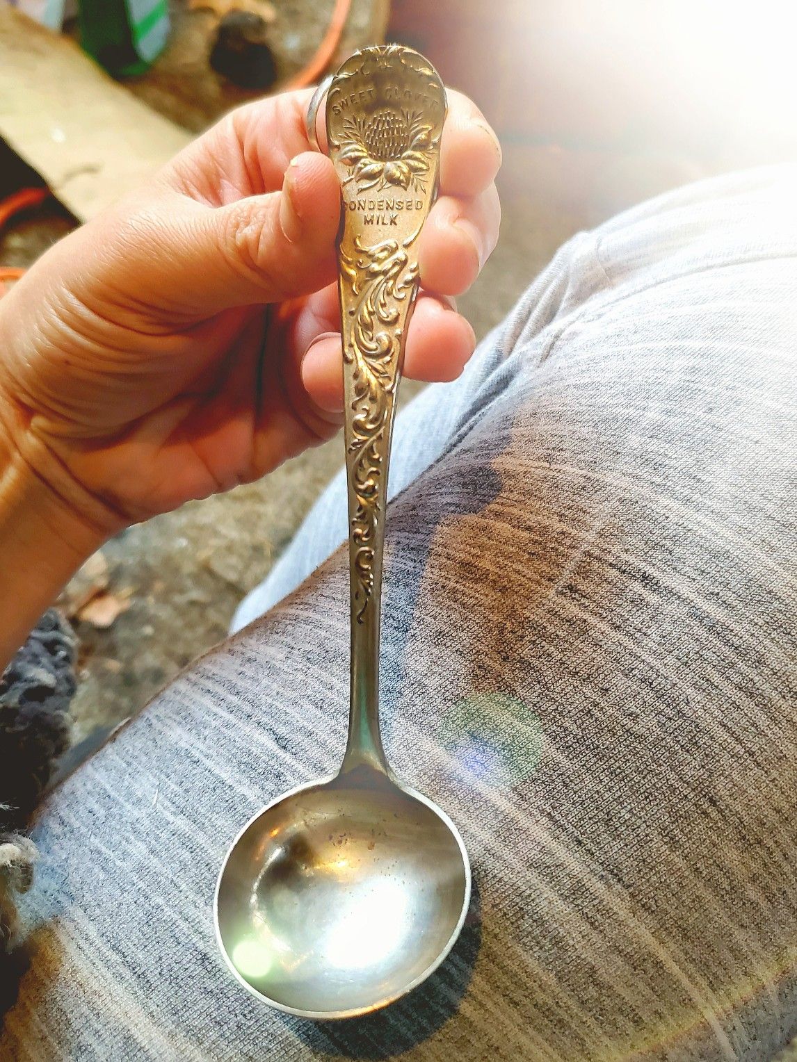 Vintage Ladle Sweet Clover brand Condensed Milk 6 inch Advertising Spoon