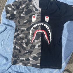 Grey And Black Bathing Ape Shirt