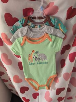 Baby Onesies Set of 3 Safari Animals