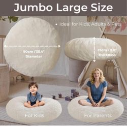 Bean Bag Chair - Soft Foam Filling | Removeable & Washable Cover | Ultra-Soft Plush Fabric - Minimalist Floor Cushion for Kids & Adults, Gaming, Readi