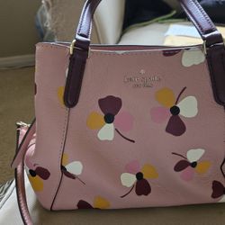 Kate Spade Pink and White Floral Satchel