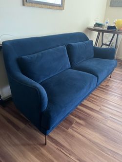 Blue velvet couch from world market