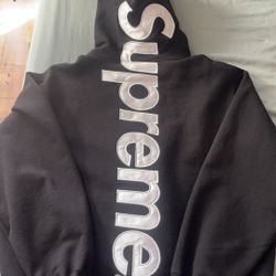 Supreme Satin Appliqué Hooded Sweatshirt (FW25)