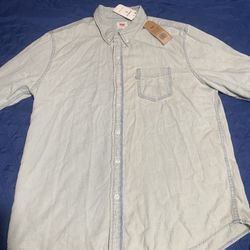 Levi’s Shirt Mens Size Large L Zara Hollister Button Up Express H & M Vintage Denim Looking Jacket Trucker Sherpa New Nwt Western Casual Washed Levis