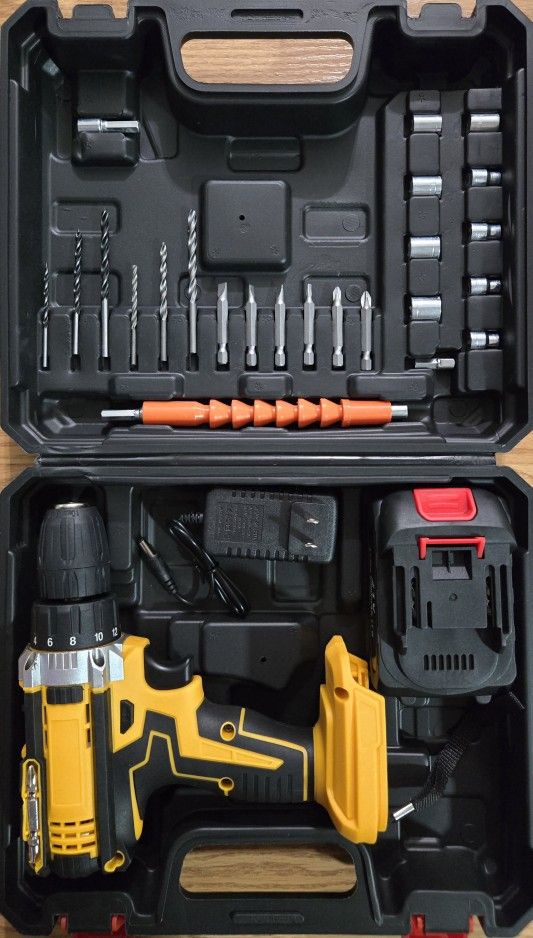 Drill Driver Set 10mm Cordless Come with 1 Battery 21v, $40 for 2 sets