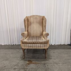 Perfection Striped Queen Anne Wingback Armchair