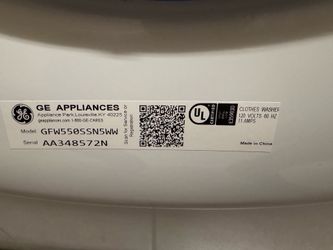 GE washer and dryer stackable set