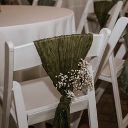 Chair Sashes - Cheesecloth, Olive Green And Sage Green