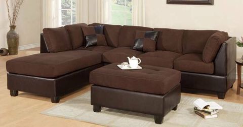 LARGE SECTIONAL SOFA CHOCOLATE BROWN NEW IN BOX