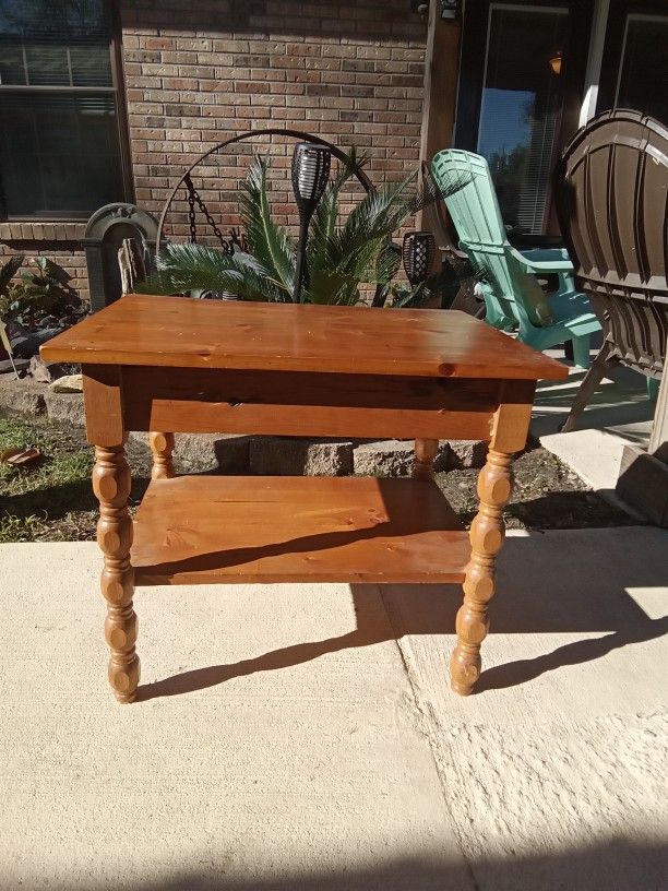 Vintage Solid Wood Night Stand / End Side Table