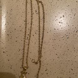 10k stamped rope chain with pendant 