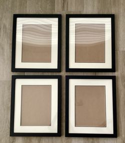 Fits 13.5 × 10.5 inch artwork (overall size 16.75 × 13.75 inches) Black Modern Picture Photo Frames Set of 4 