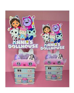 Gabby's Dollhouse Party centerpieces