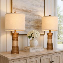 Farmhouse Modern Table Lamps Set of 2