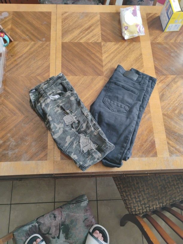Camo & Black Cargo Pants