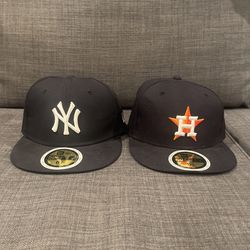 Astros and Yankees Fitted Hats Size 6 3/4