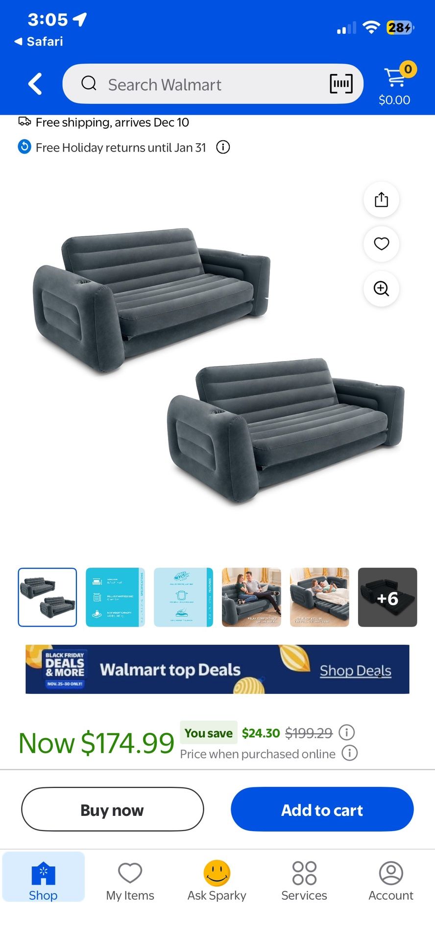 Intex Inflatable 2 In 1 Sofa And Queen Bed