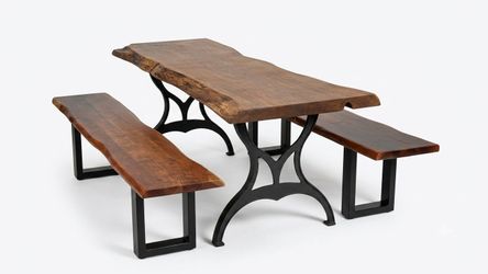Live-Edge Dining Table + 2 Benches