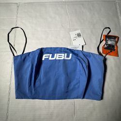 NWT  FUBU Forever 21  Tube Top  Full Zip  Printed  Light Blue White  Women  Size Small