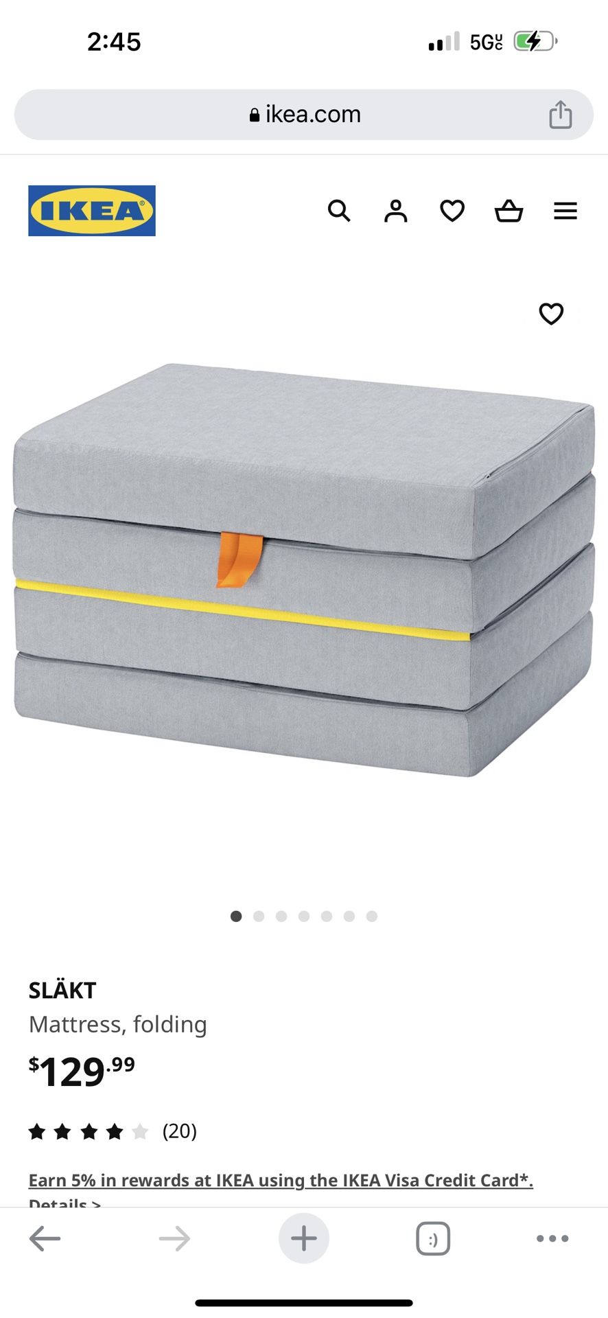 IKEA SLAKT Foldable Mattress for Kids