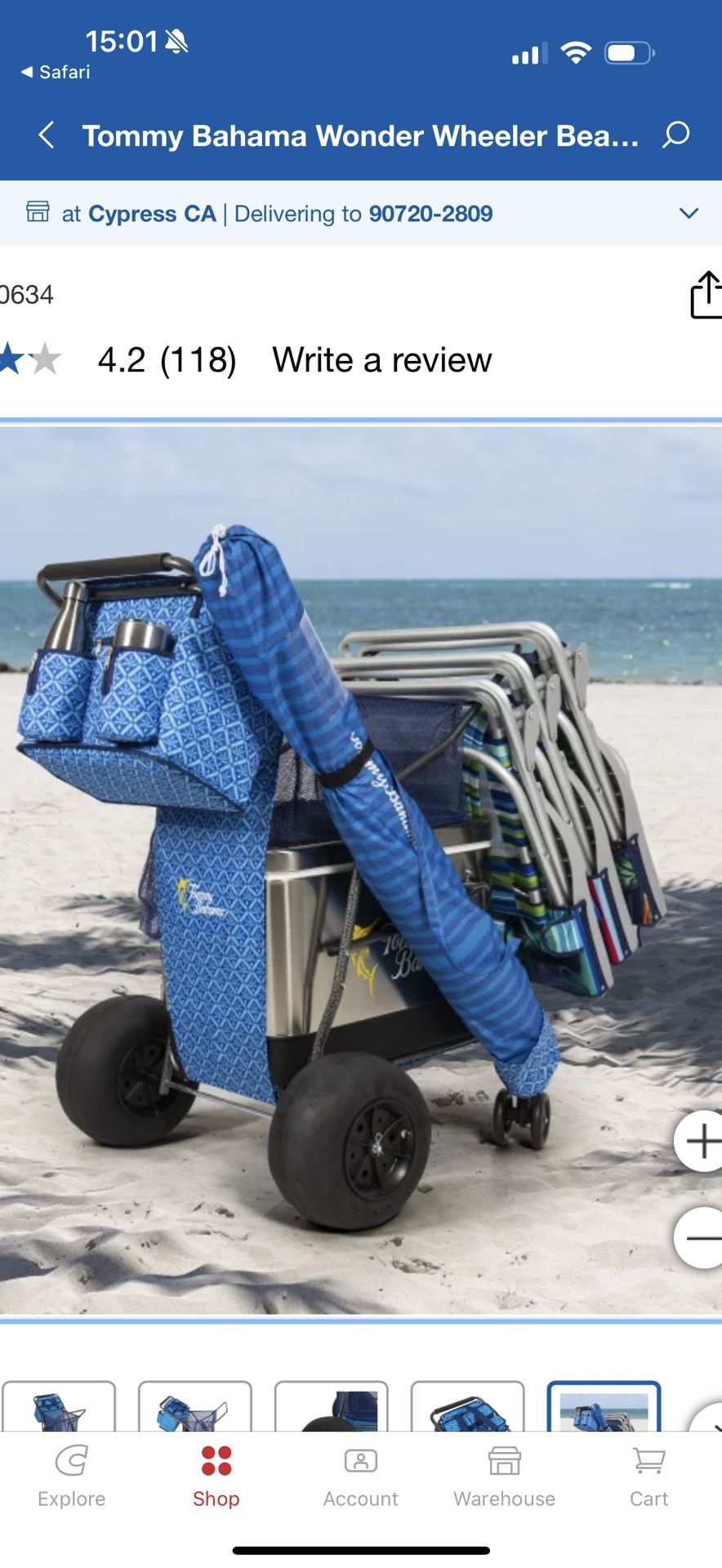 Tommy Bahama Wonder Wheeler Beach Cart