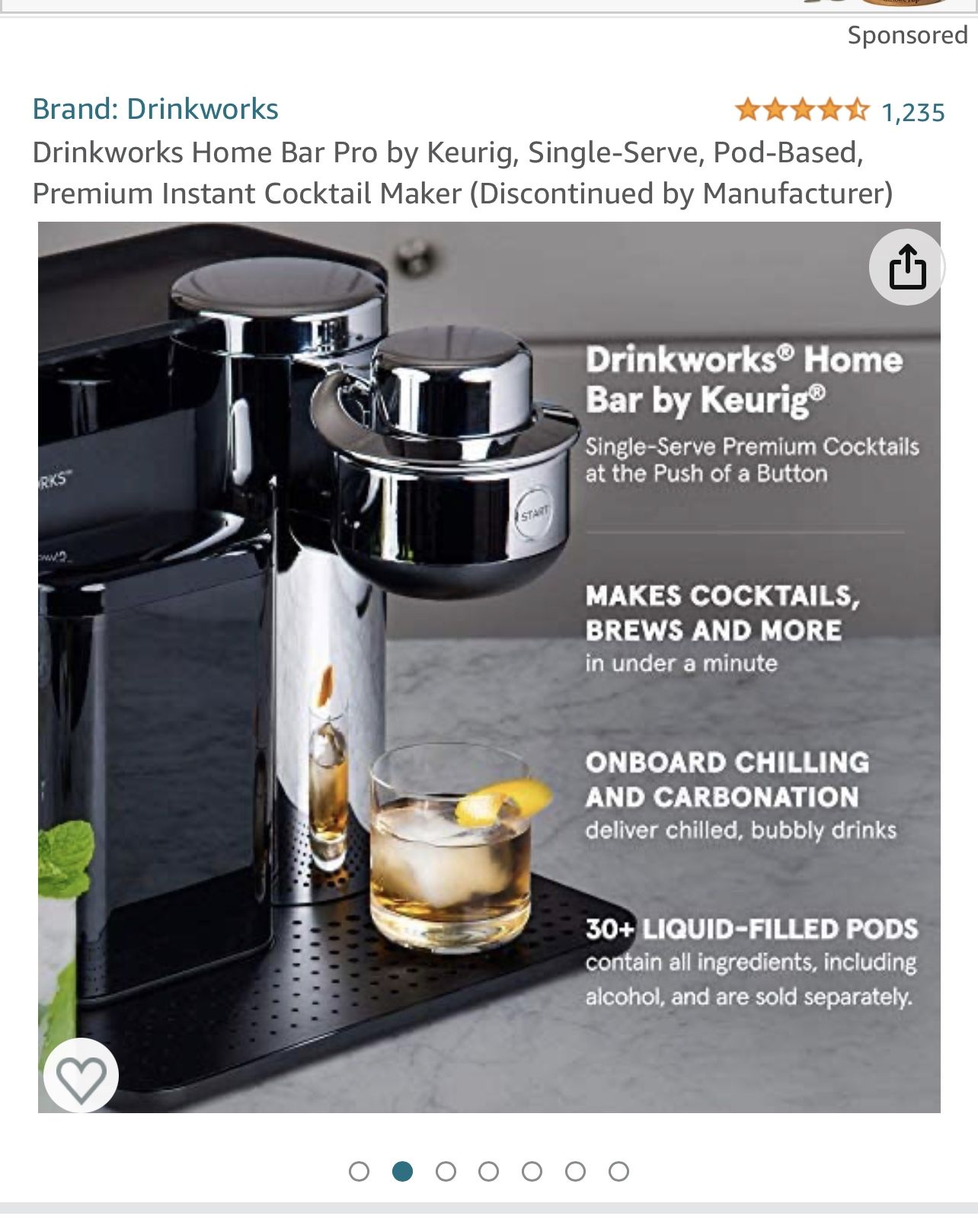 Drinkworks Home Bar Pro by Keurig, Single Serve, Pod Based