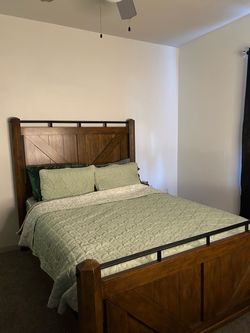 Rustic queen bed frame
