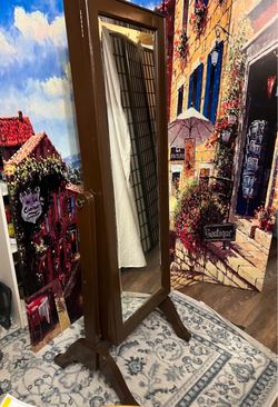 Standing Mirror w/ Jewelry Storage