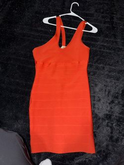 Bright Orange Bandage Dress