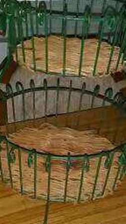 Two tier basket metal/wicker holder!