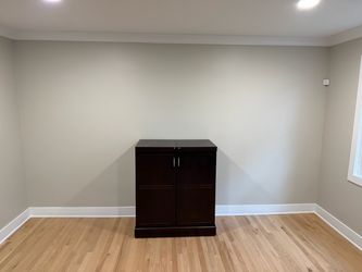 Dark Wood Cabinet with Double Doors