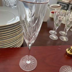 Crystal Champagne, Flutes And Crystal Wine Glasses