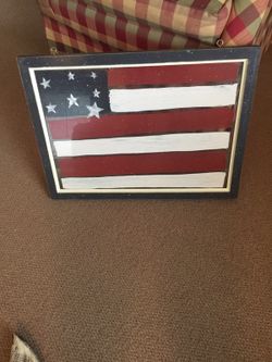 Flag glass picture patriotic