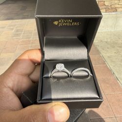 10k White Gold Engagement And Wedding Band