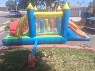 Large Inflatable Children's Castle Bounce House w/Slide & Blower Great for Birthday Parties