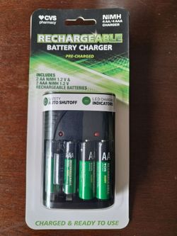 CVS NiMH Rechargeable Battery Charger with Batteries