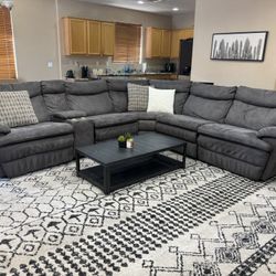 Beautiful MicroSuede 6pc Reclining Sectional