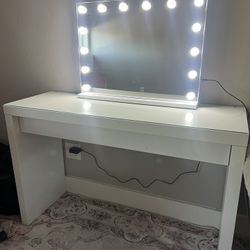Ikea desk and vanity mirror bundle 