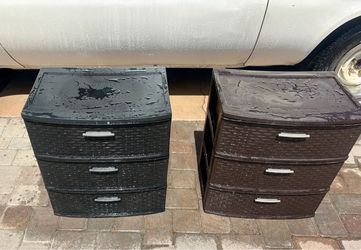 3-Drawer Plastic Storage Units – Set of 2