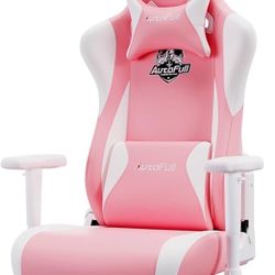 AutoFull C2 Gaming Chair,Ergonomic Wingless Cushion Computer Chair,PU Leather Racing Style Office Chair with Lumbar Support Pillow and Footrest,P