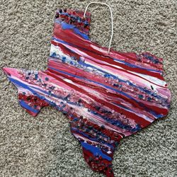 Custom Made Acrylic Pour Texas Door hanger 