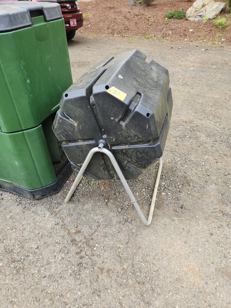Composters! Tumbler and Aerobin.